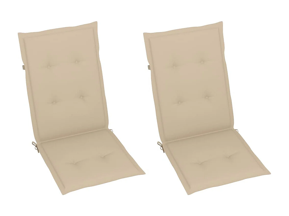 Chaises inclinables de jardin 2 pcs avec coussins Bois d'acacia 3