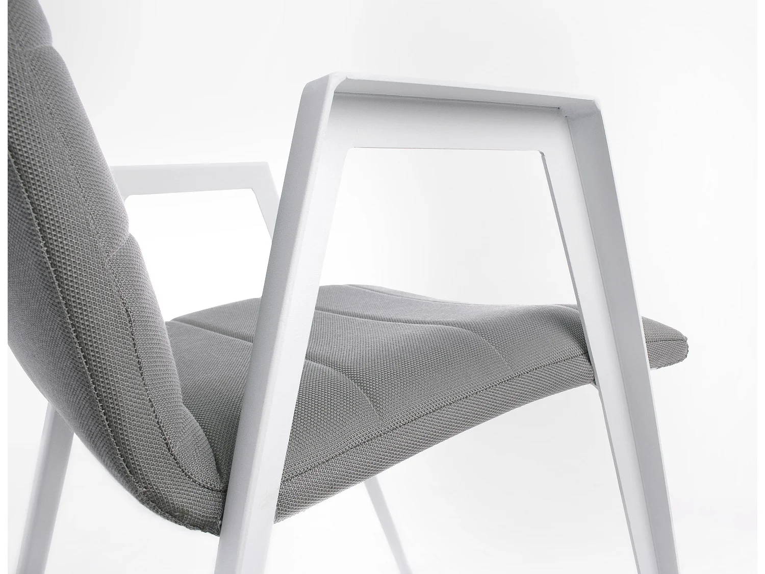 Fauteuil de jardin en aluminium blanc et gris Livya - Lot de 2