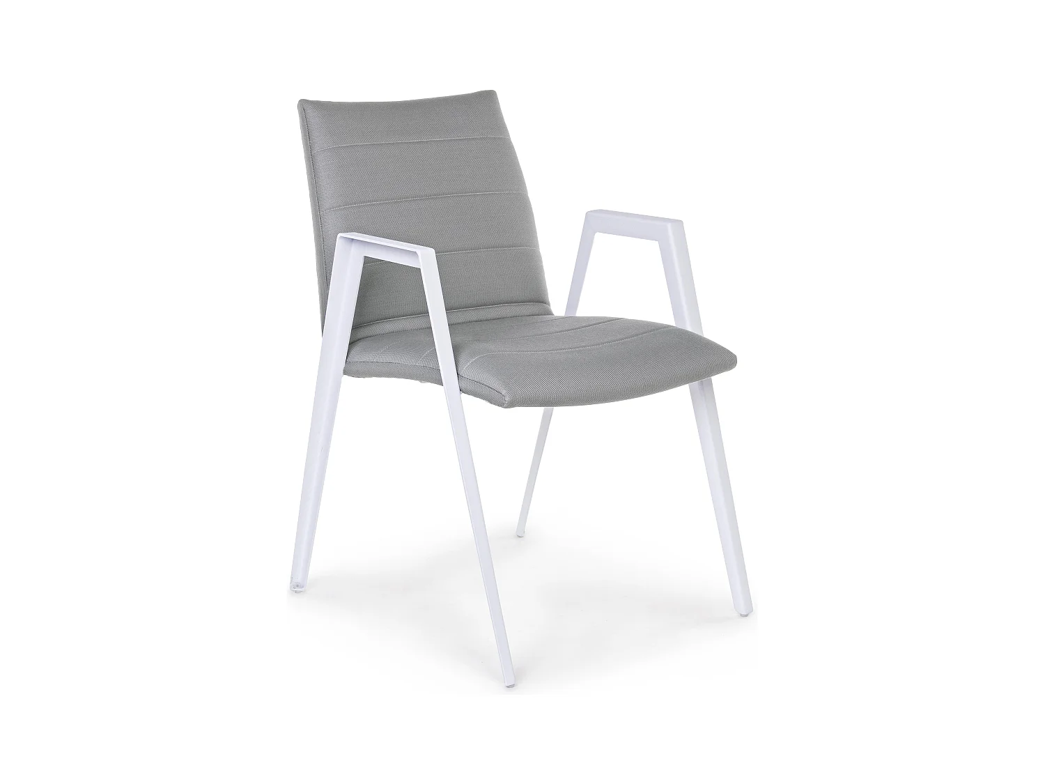 Fauteuil de jardin en aluminium blanc et gris Livya - Lot de 2