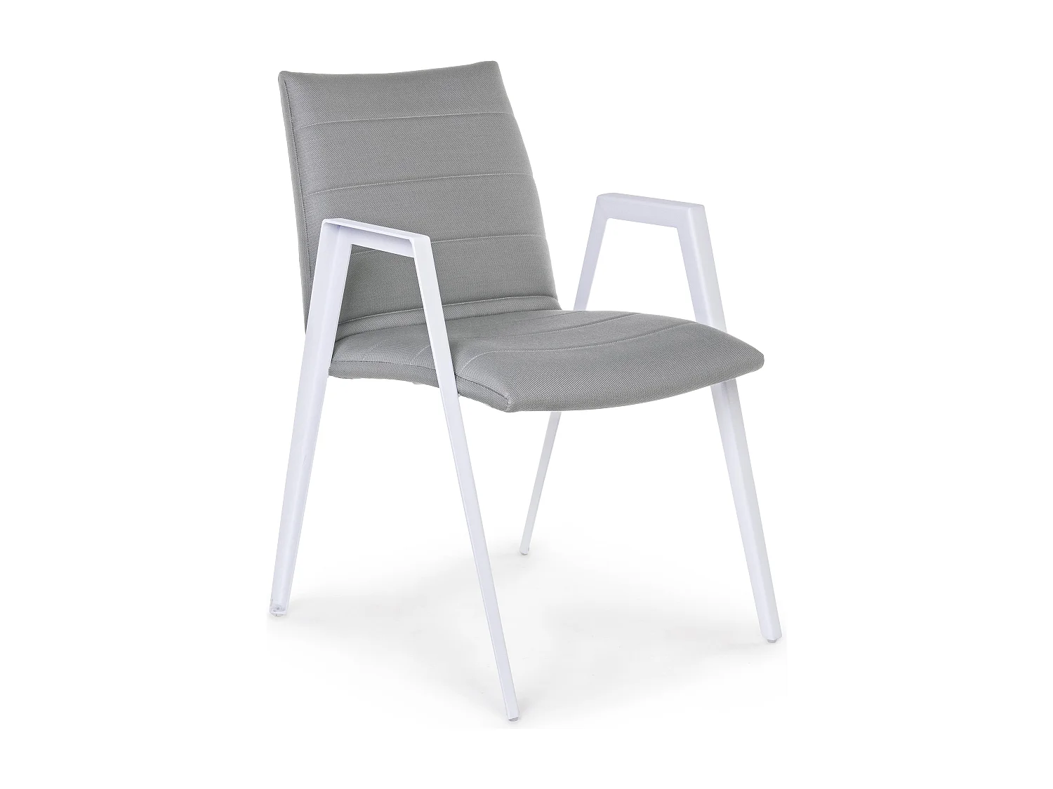 Fauteuil de jardin en aluminium blanc et gris Livya - Lot de 2
