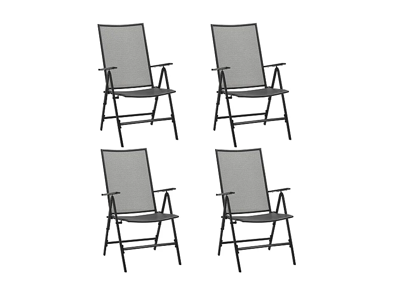 Chaises pliables en maille 4 pcs Acier Anthracite