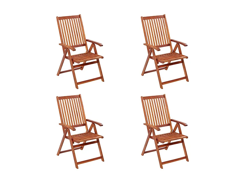 Chaises pliables de jardin 4 pcs Bois d'acacia solide 2