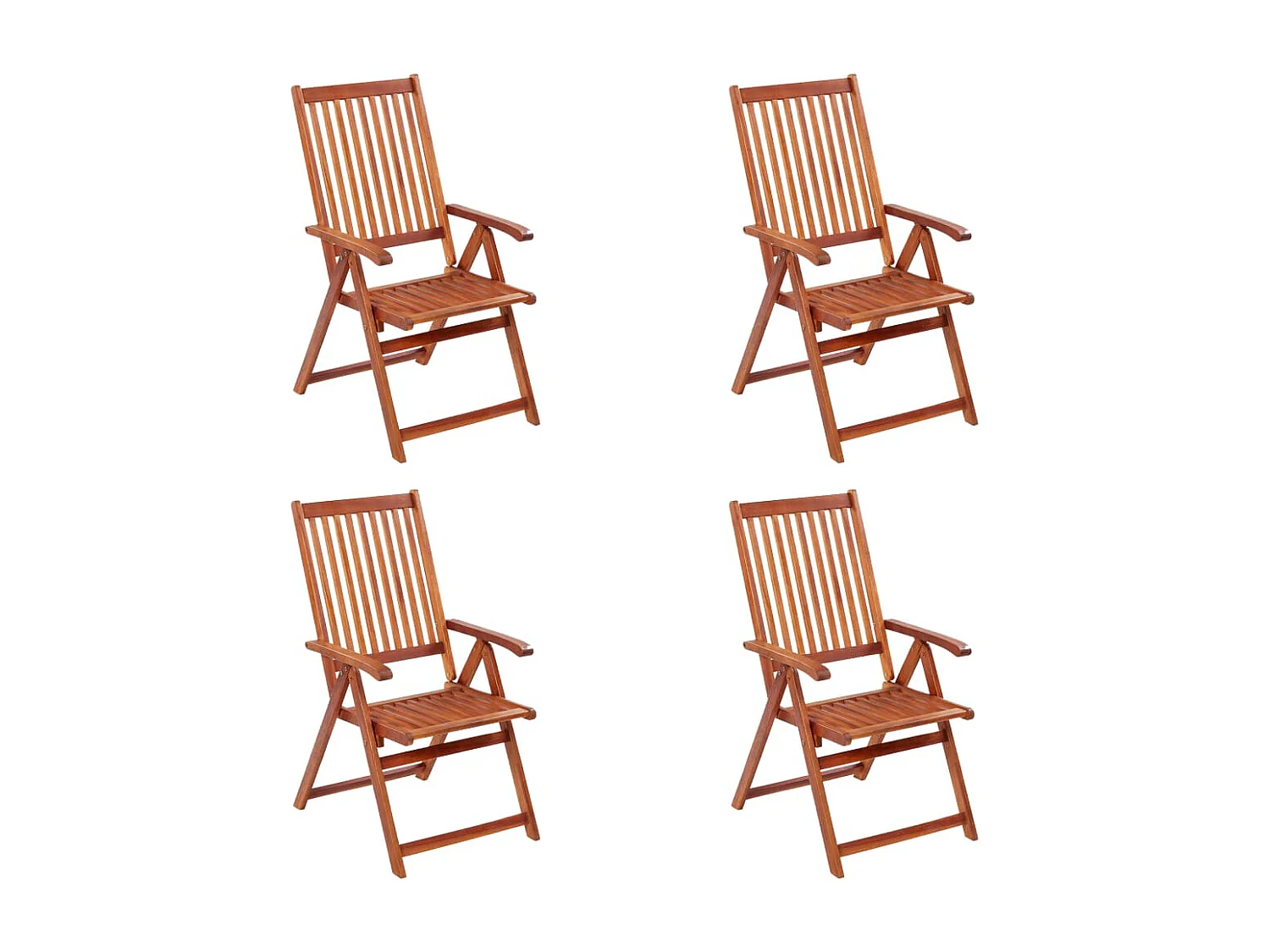 Chaises pliables de jardin 4 pcs Bois d'acacia solide 2