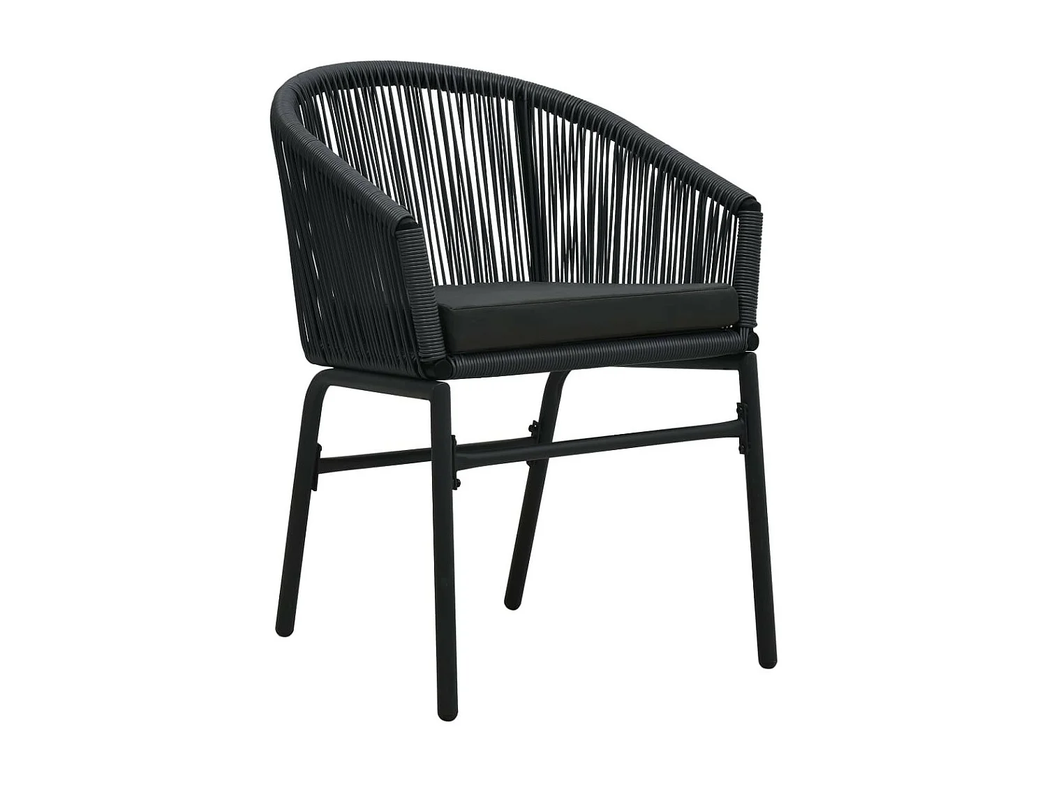 Chaises de jardin 2 pcs Noir Rotin PVC