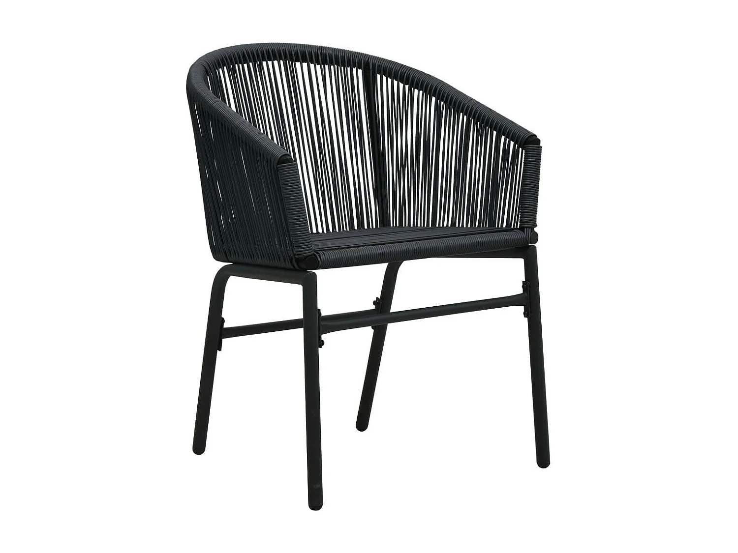 Chaises de jardin 2 pcs Noir Rotin PVC