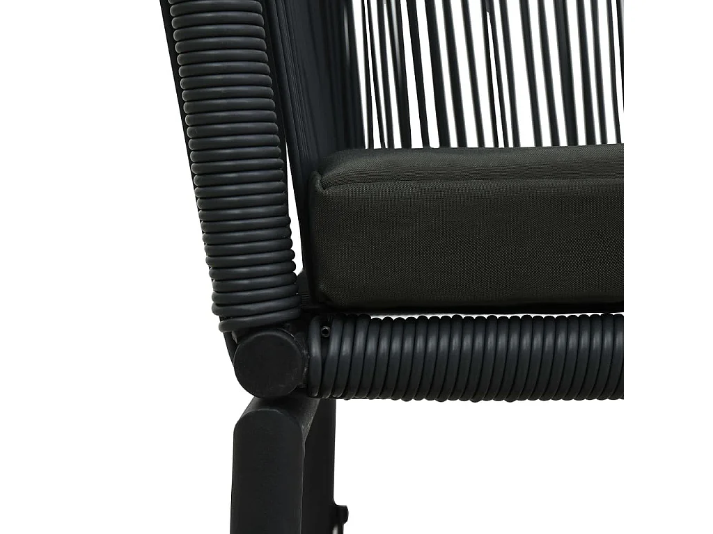 Chaises de jardin 2 pcs Noir Rotin PVC