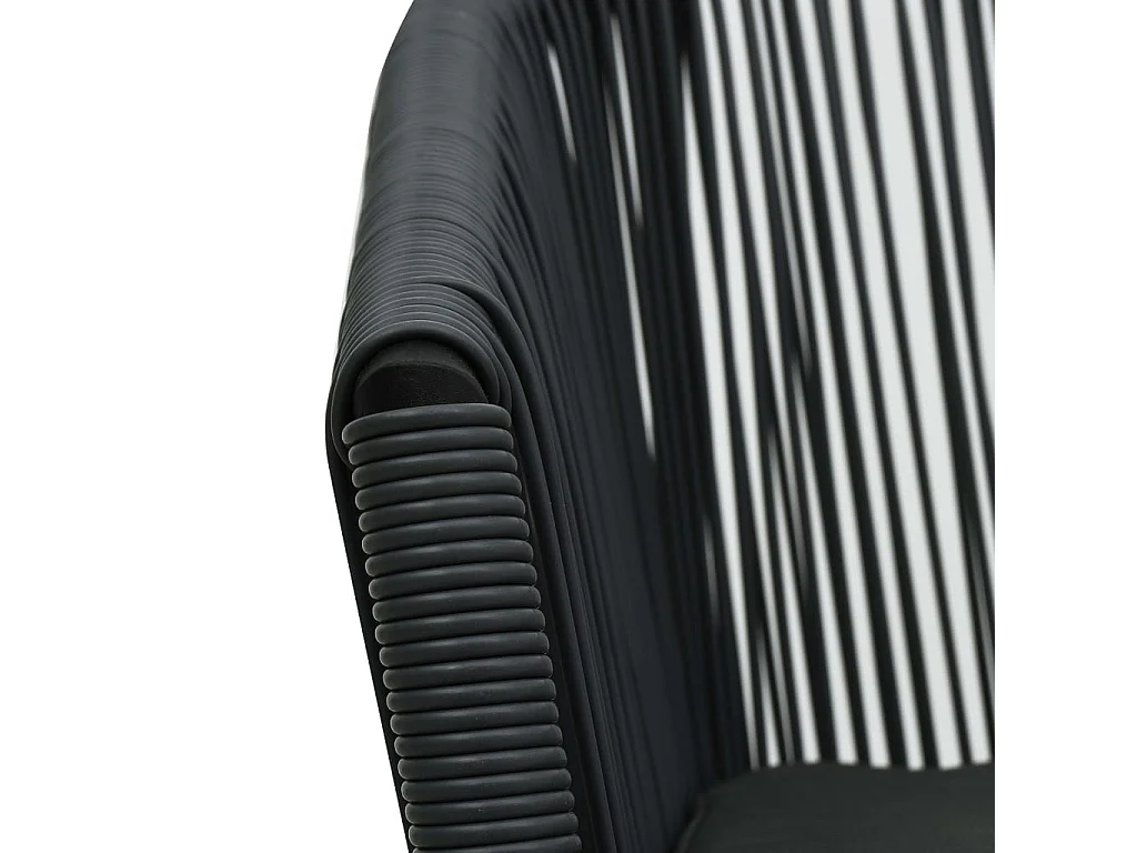 Chaises de jardin 2 pcs Noir Rotin PVC