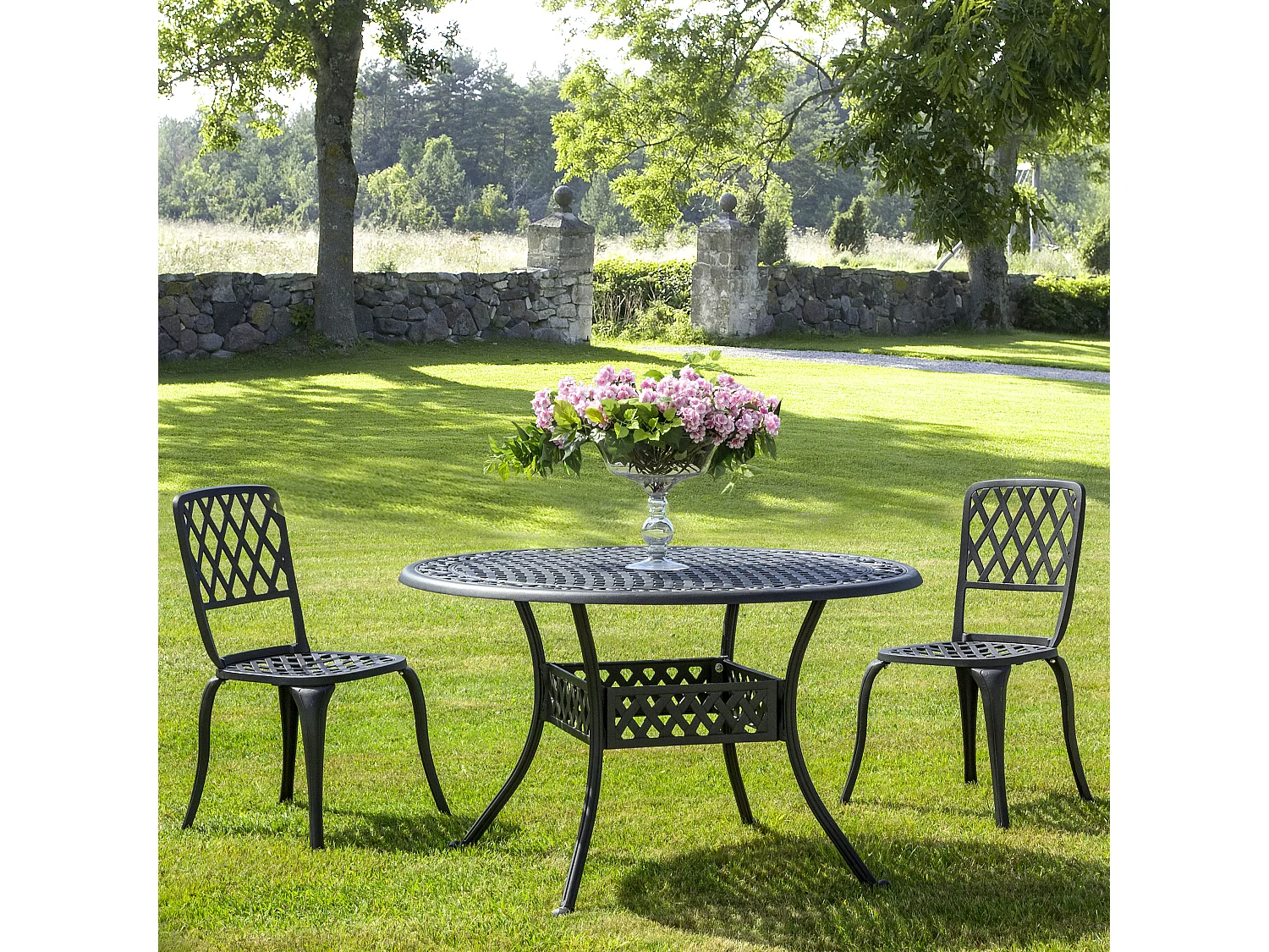 Fazola antraciet aluminium tuinstoel - Set van 2