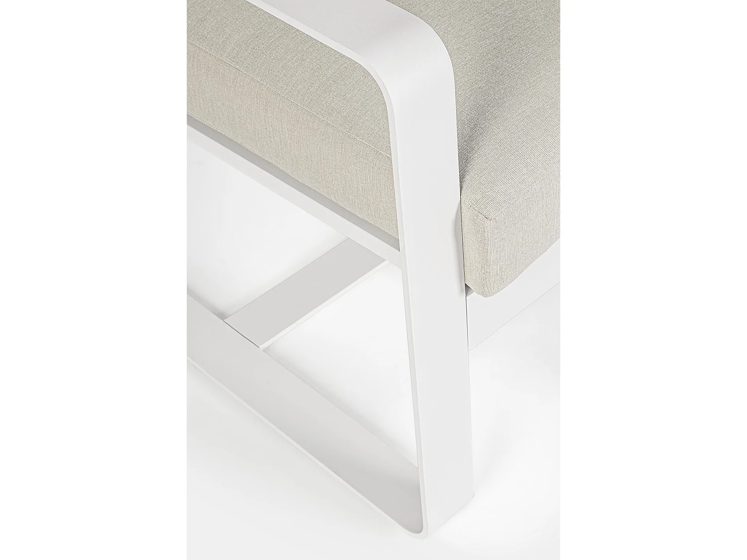 Fauteuil de jardin aluminium blanc avec coussin Masy - Lot de 2