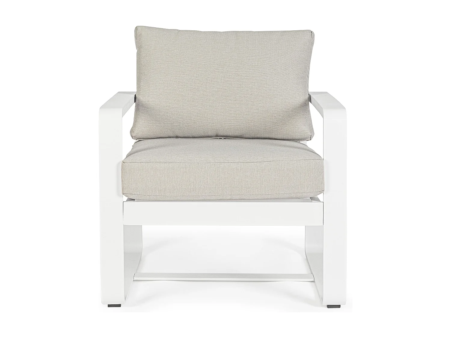 Fauteuil de jardin aluminium blanc avec coussin Masy - Lot de 2