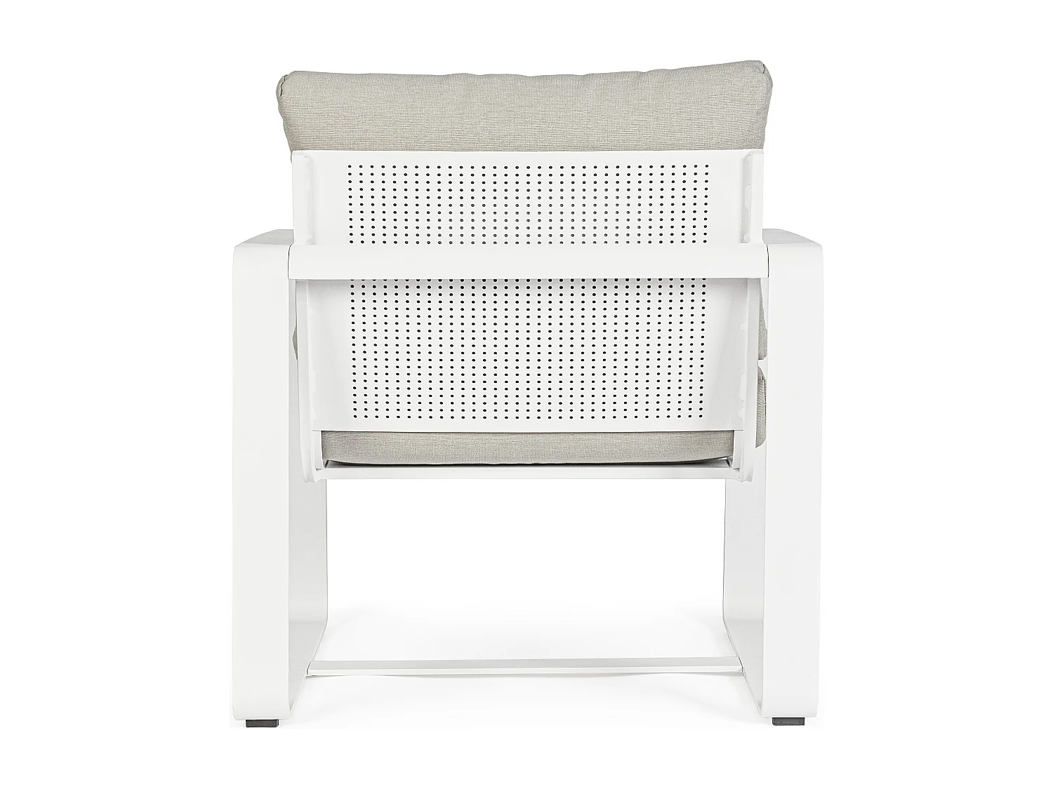 Fauteuil de jardin aluminium blanc avec coussin Masy - Lot de 2