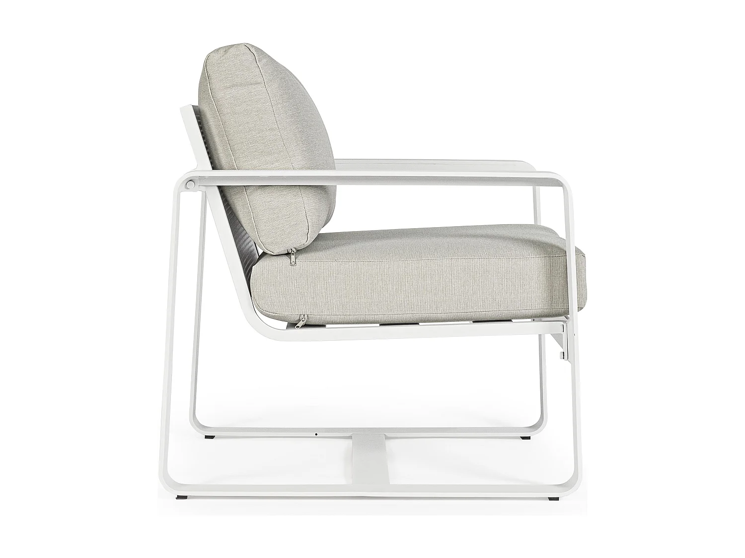 Fauteuil de jardin aluminium blanc avec coussin Masy - Lot de 2