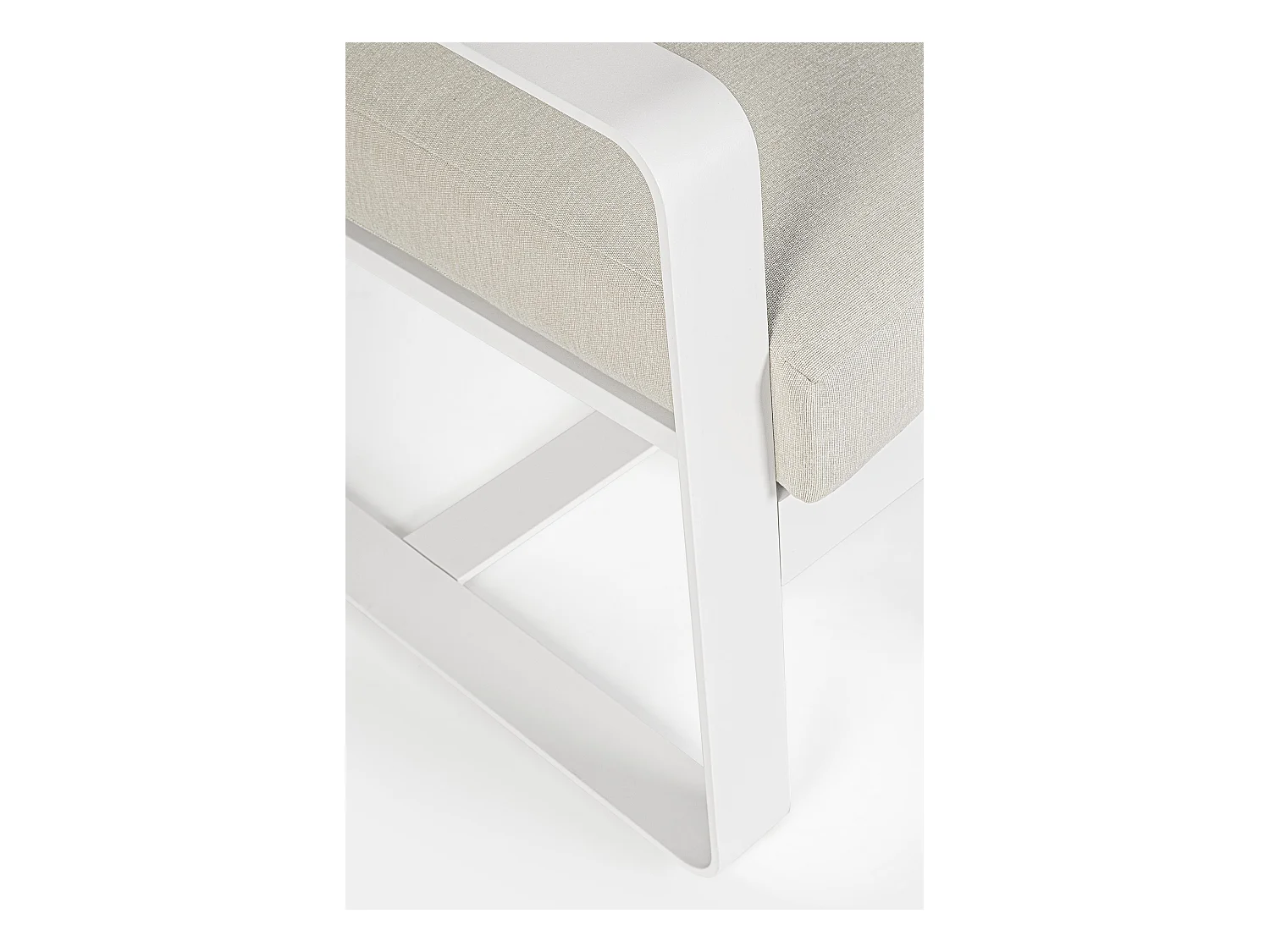 Witte aluminium tuinfauteuil met Masy kussen - Set van 2