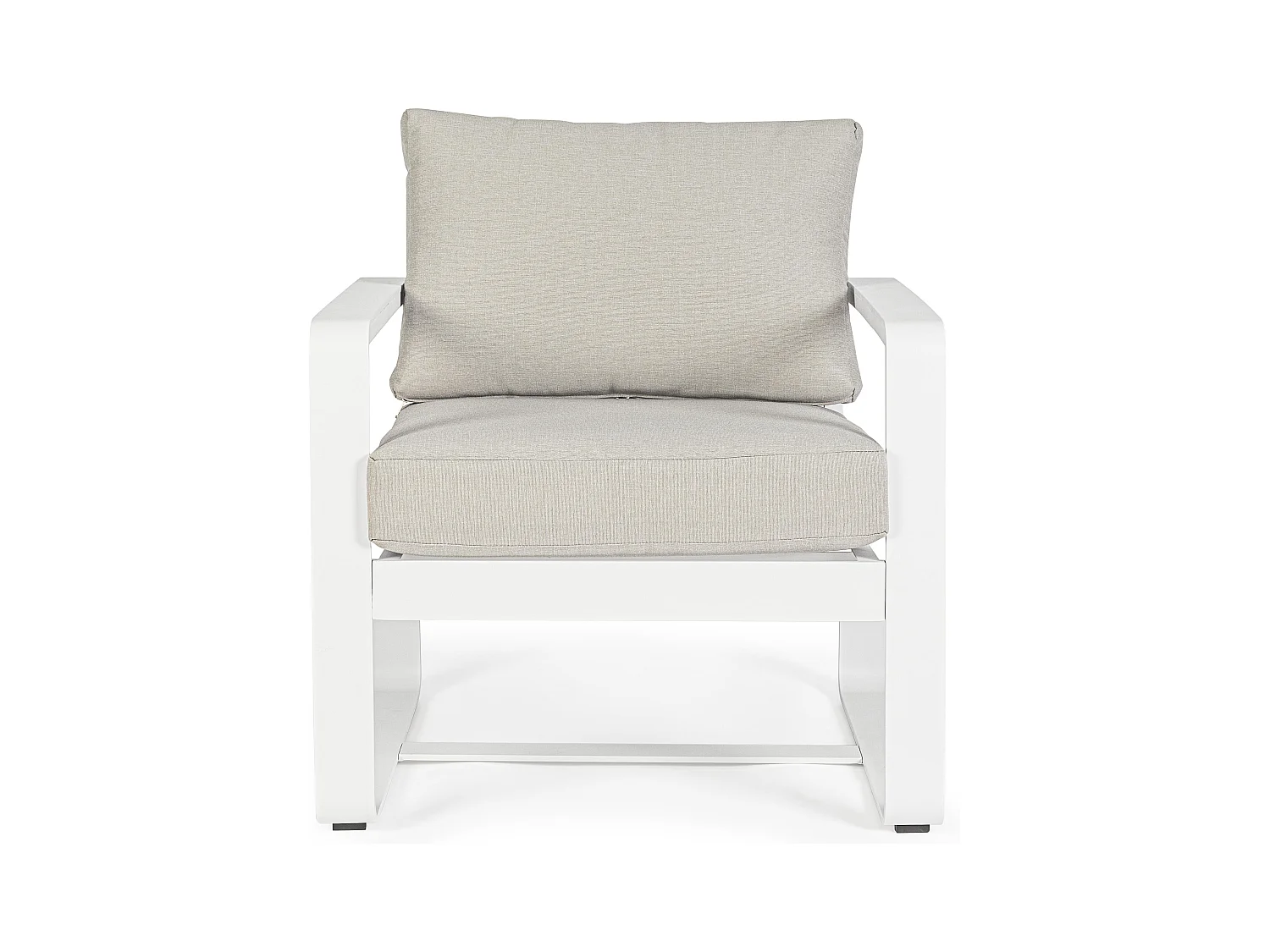 Witte aluminium tuinfauteuil met Masy kussen - Set van 2