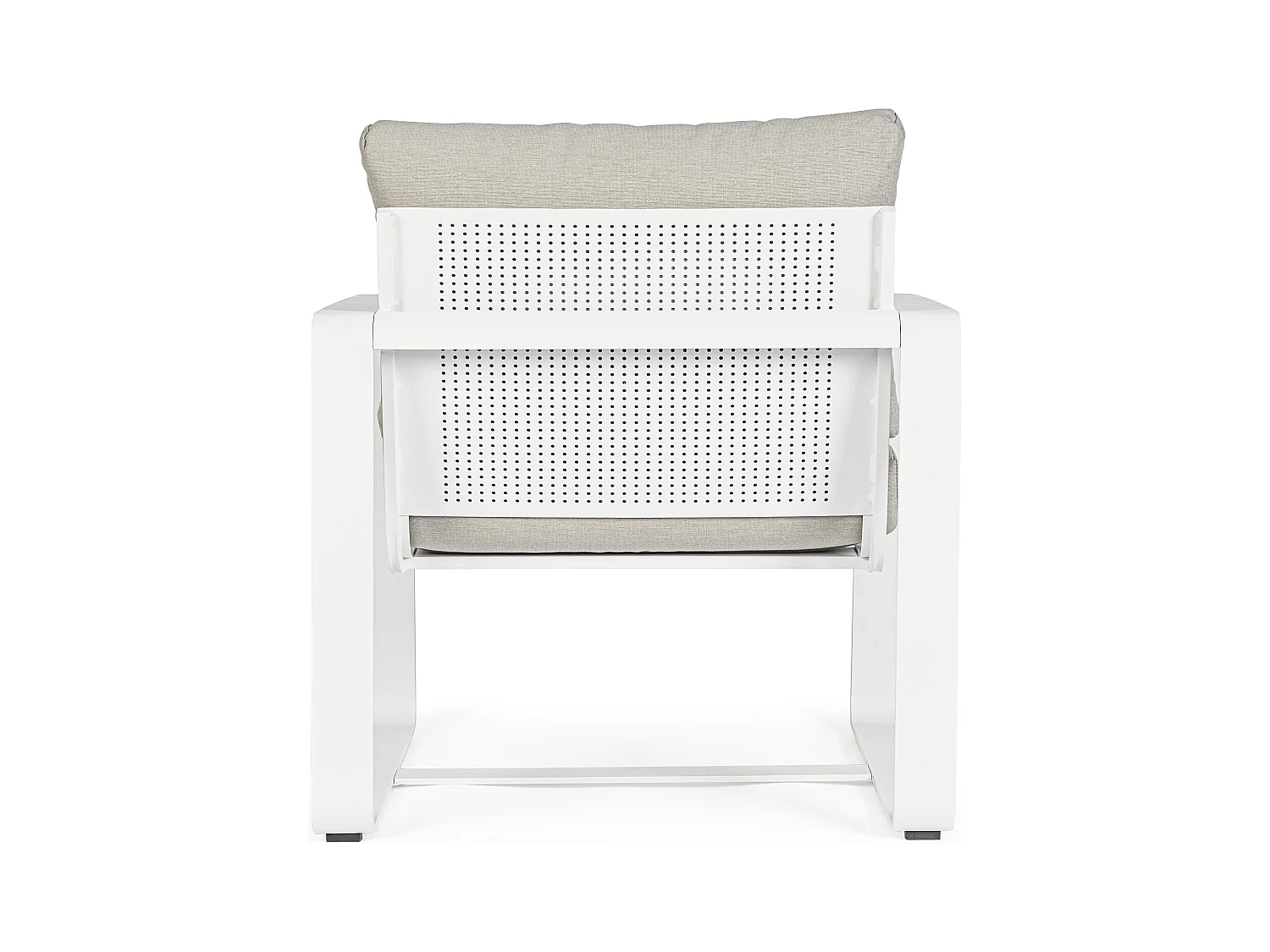 Witte aluminium tuinfauteuil met Masy kussen - Set van 2