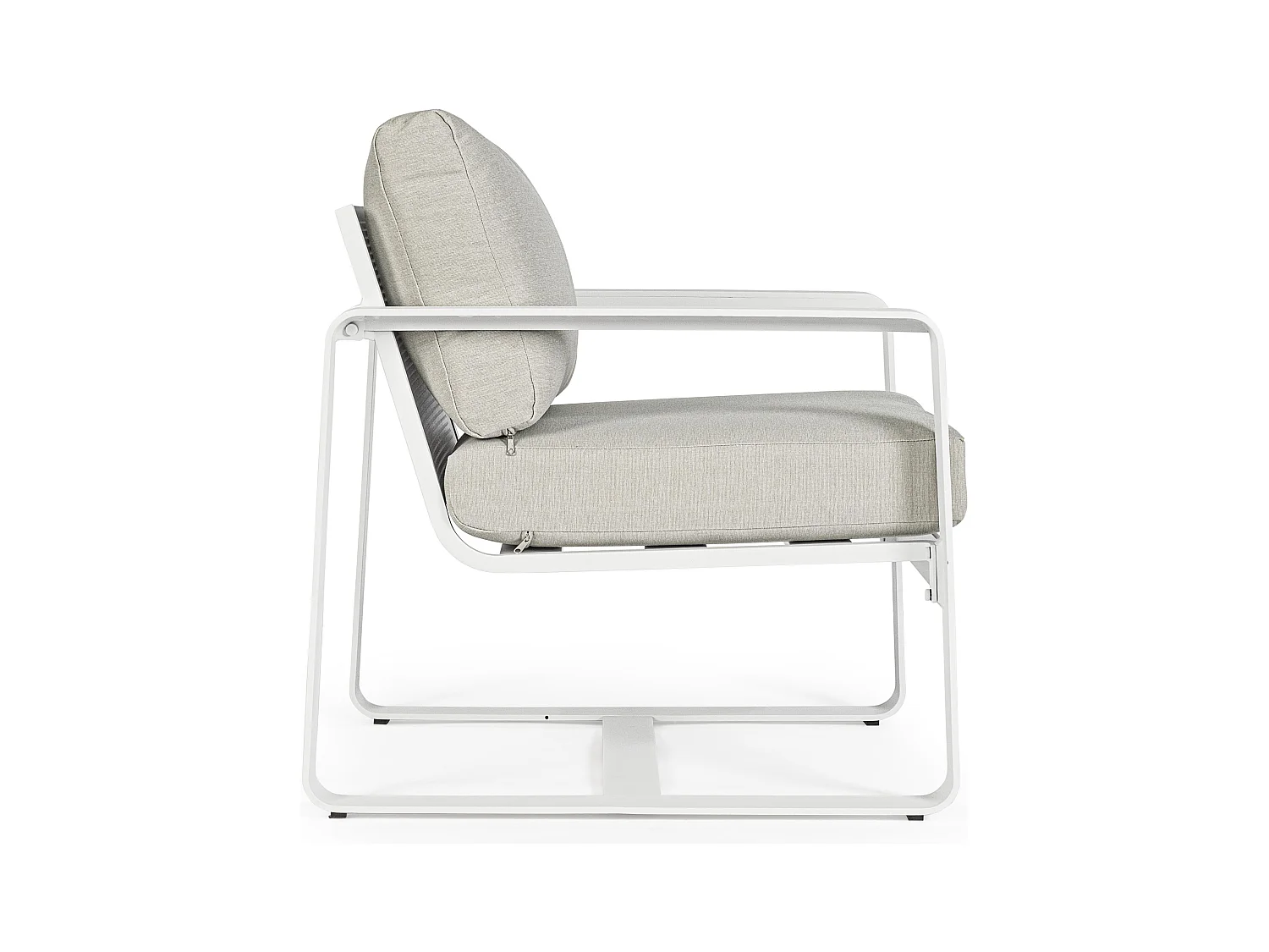 Witte aluminium tuinfauteuil met Masy kussen - Set van 2