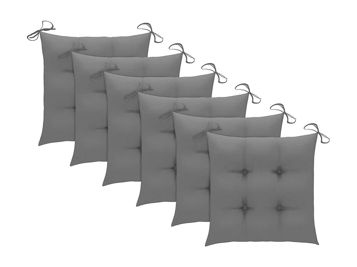 Chaises pliables de jardin avec coussins 6 pcs Bois de teck 12