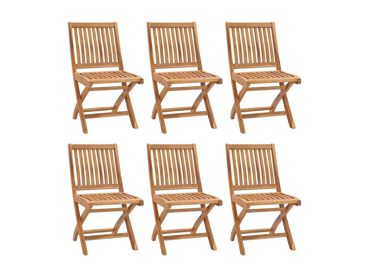 Chaises pliables de jardin avec coussins 6 pcs Bois de teck 12