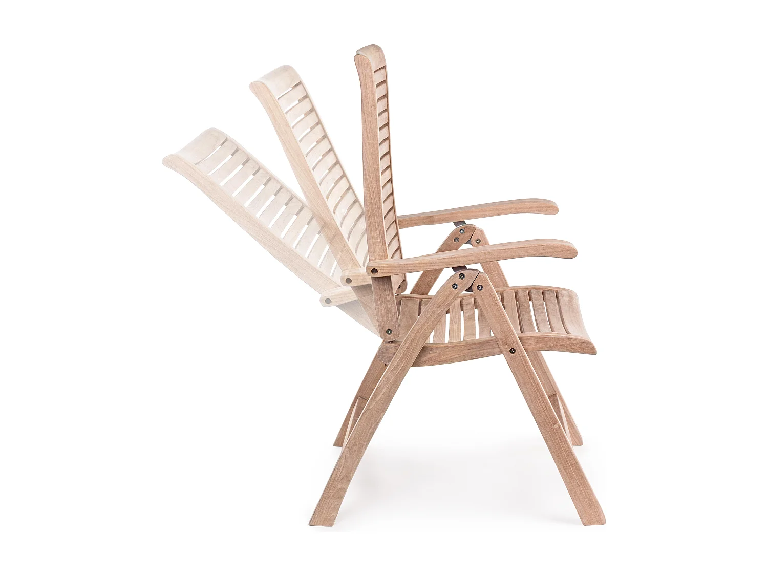 Fauteuil de jardin inclinable en bois teck naturel Marina