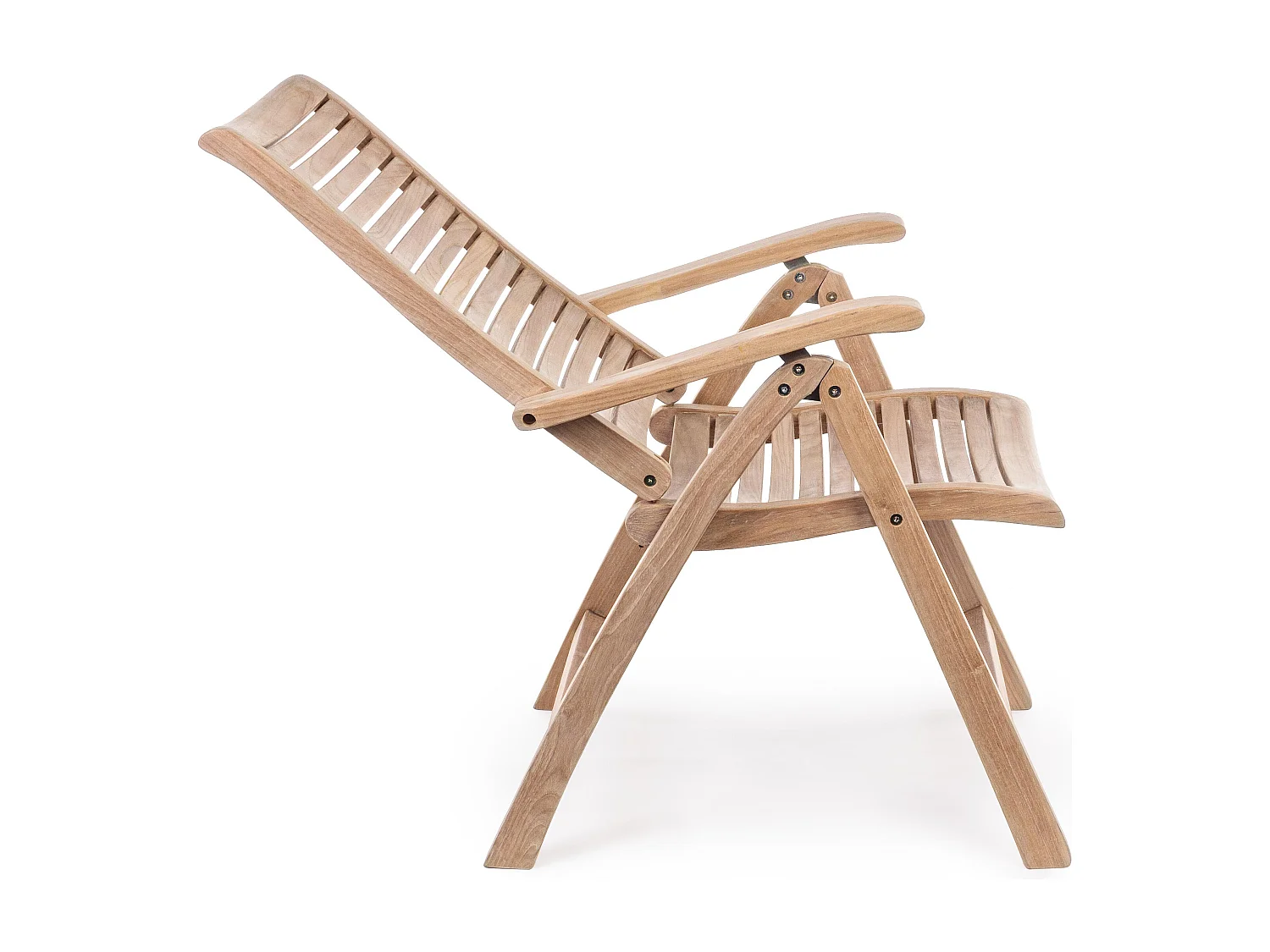 Fauteuil de jardin inclinable en bois teck naturel Marina