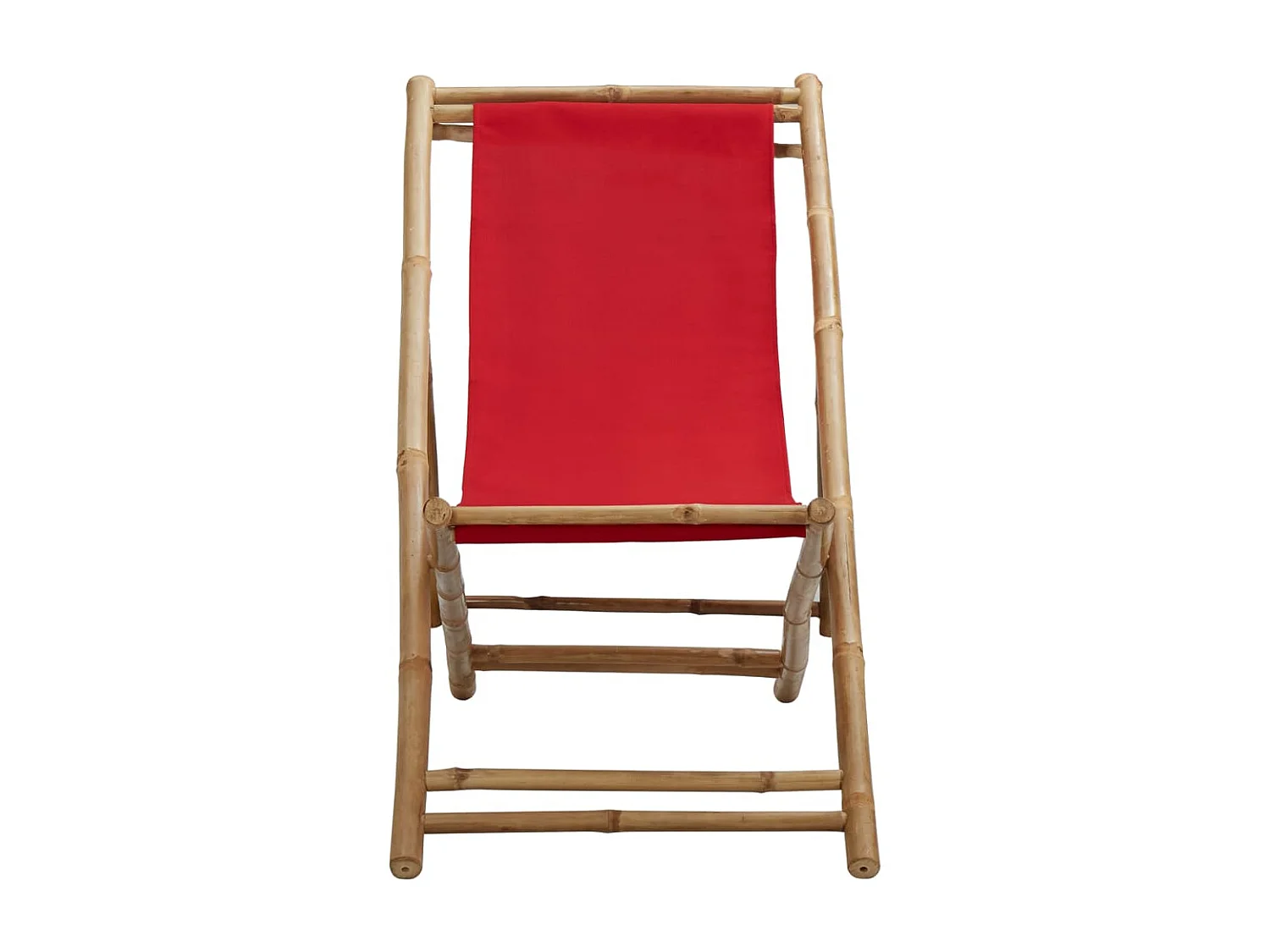 Chaise de terrasse Bambou et toile Rouge