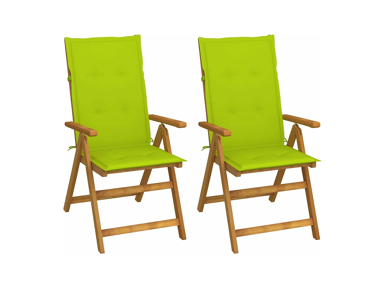 Chaises inclinables de jardin 2 pcs avec coussins Bois d'acacia 16