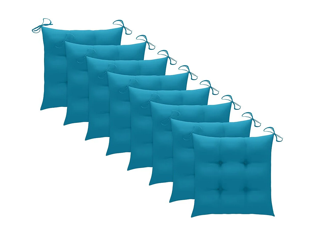 Chaises pliables de jardin avec coussins 8 pcs Teck solide 42