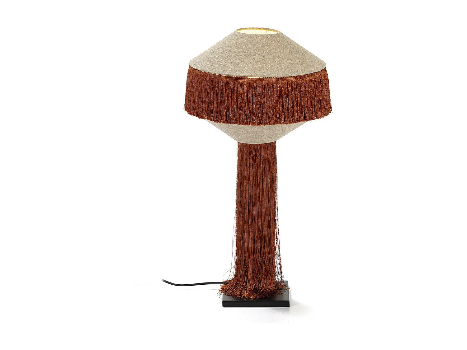 Lampe de table lin beige et ocre Angie