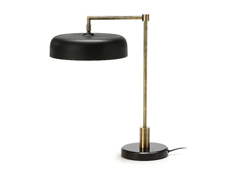 Lampe de table métal noir et pied métal doré Odric