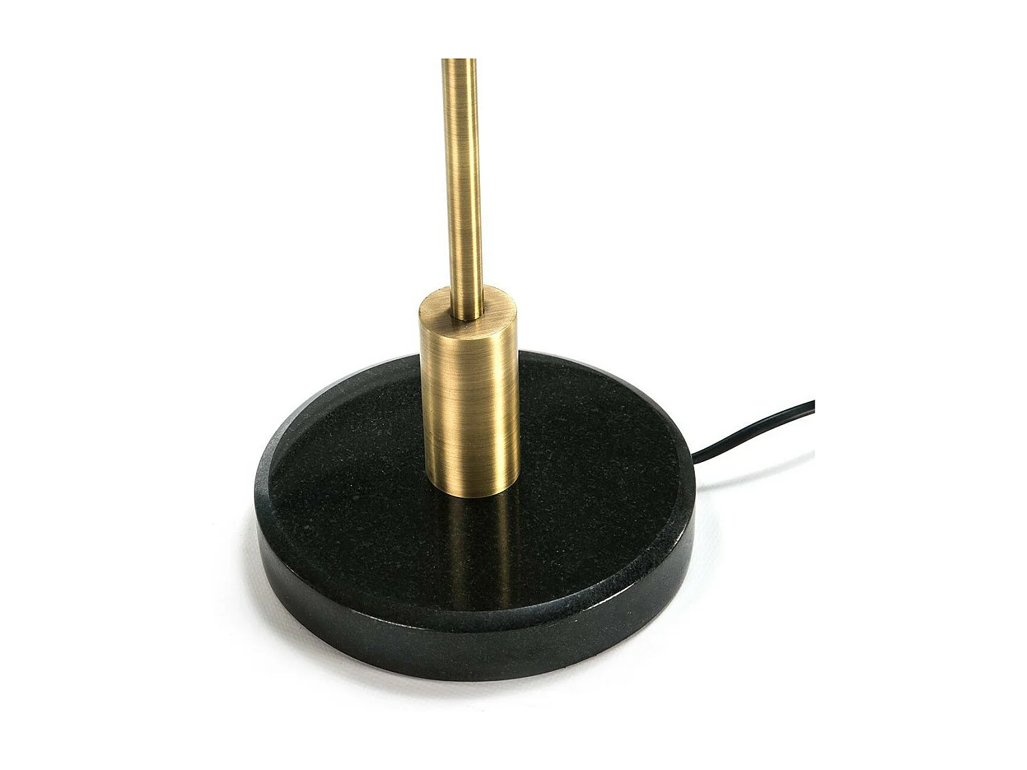 Lámpara de mesa Odric de metal negro y base de metal dorado