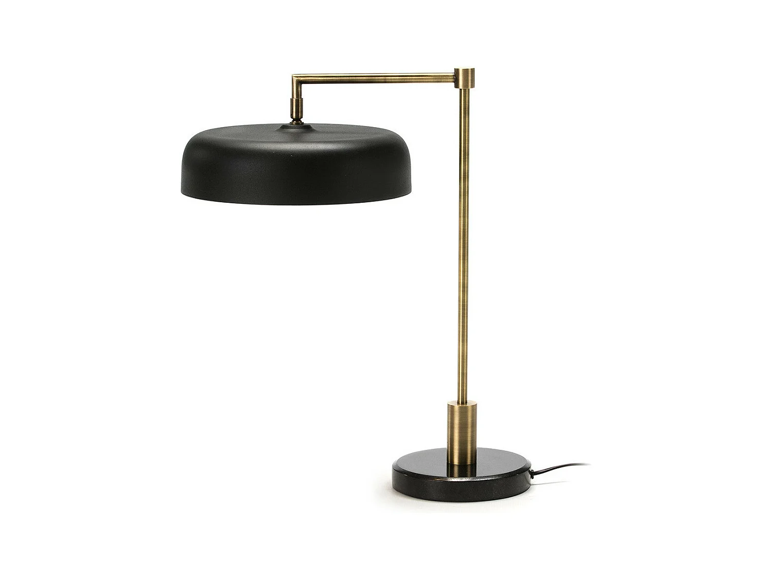 Lampe de table métal noir et pied métal doré Odric