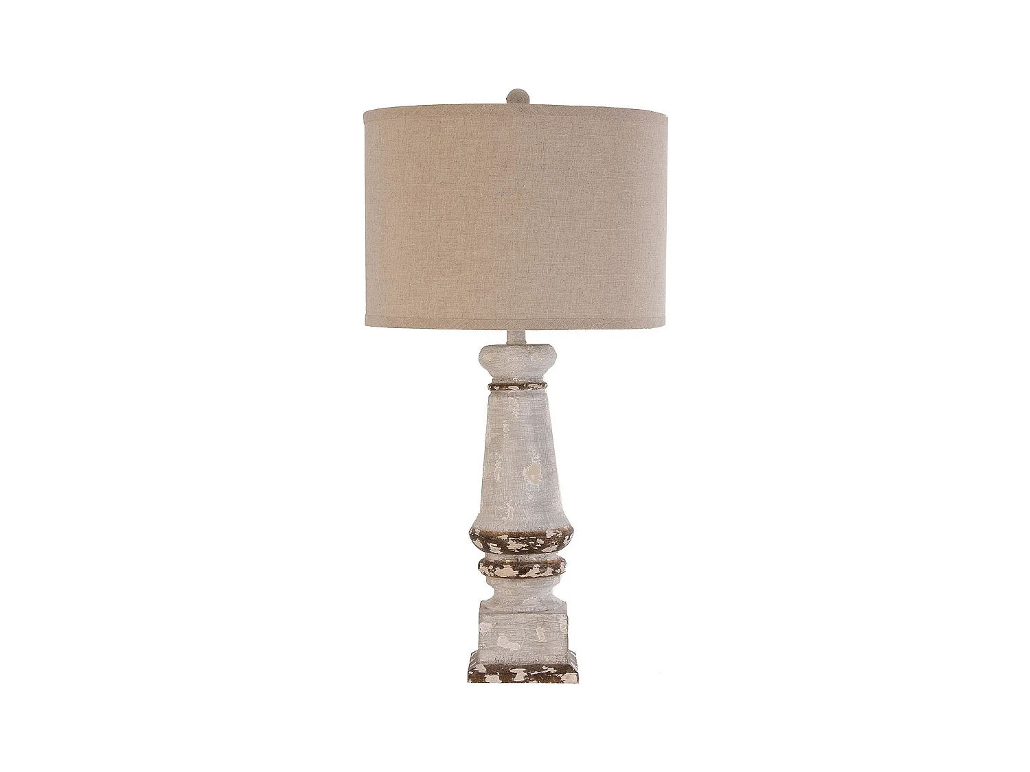 Lampe à poser en résine blanc décapé Noam