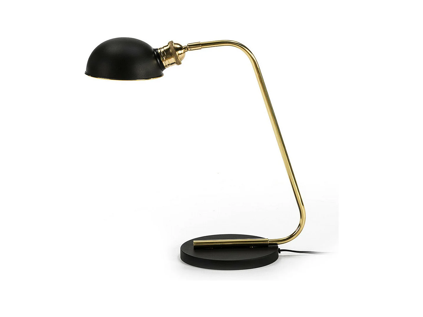 Lámpara de mesa de metal negro y base de metal dorado Myhor