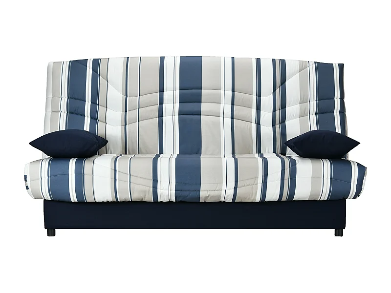 Clic-Clac rayures bleu 130x190 avec rangement matelas 13cm Star essentiel