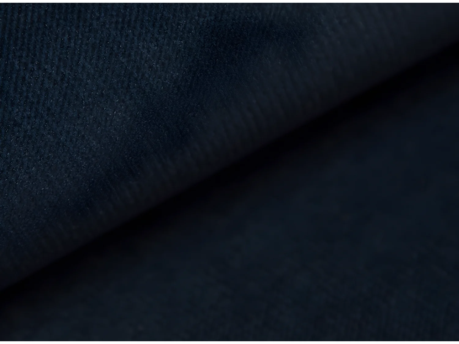 Canapé d'angle droit convertible velours bleu marine et simili blanc Marka 275cm