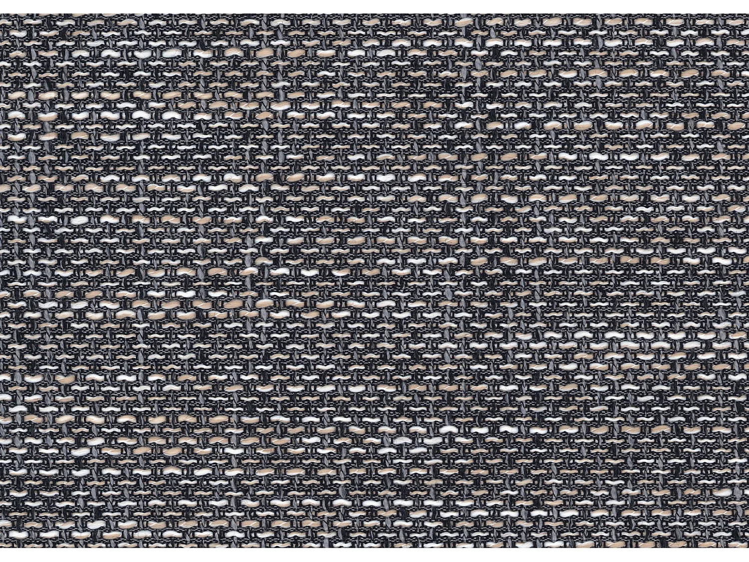 Canapé angle gauche convertible tissu gris chiné et simili noir Kapitona 270cm