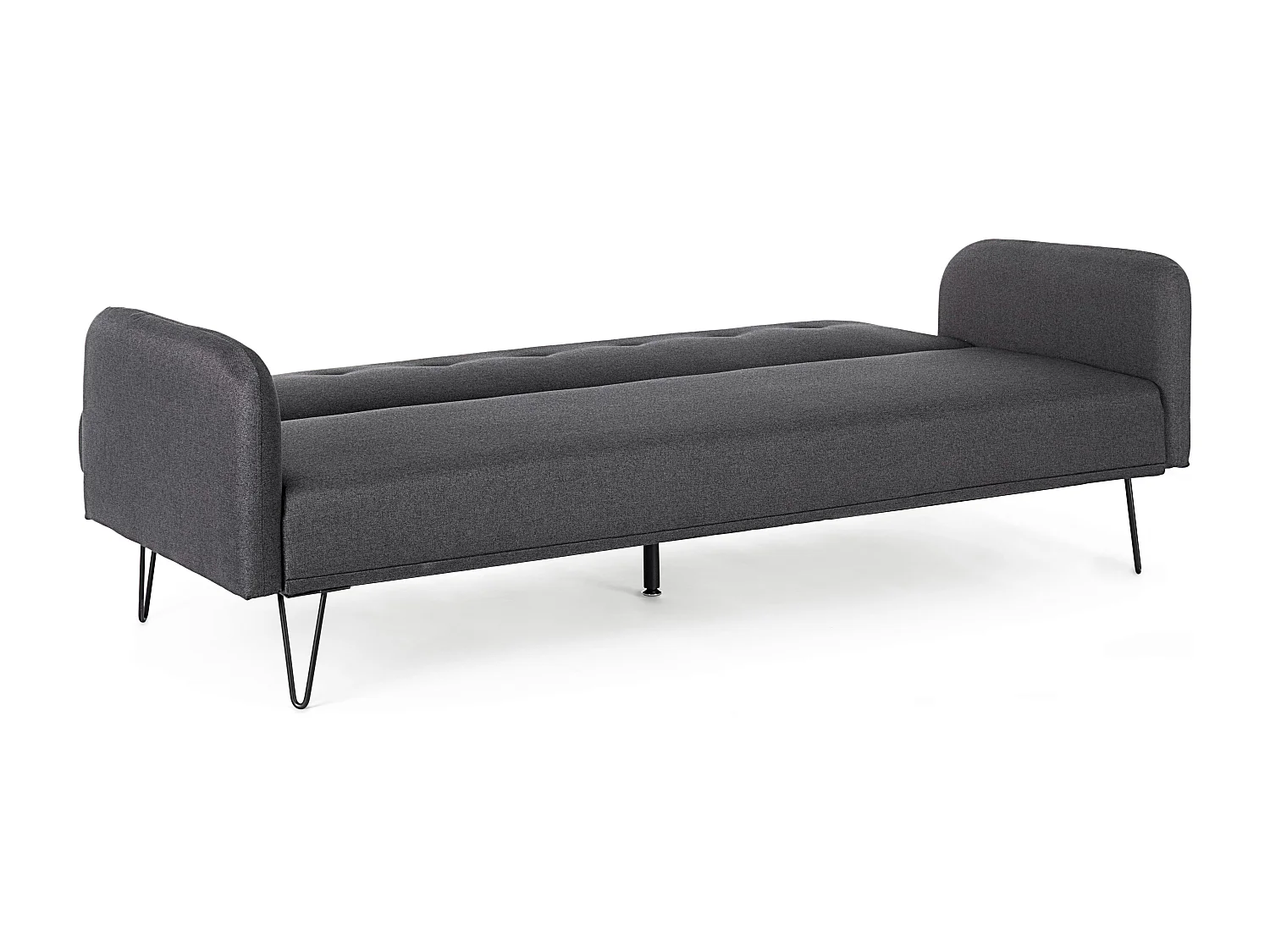 3-zits slaapbank zwart polyester stof Becky