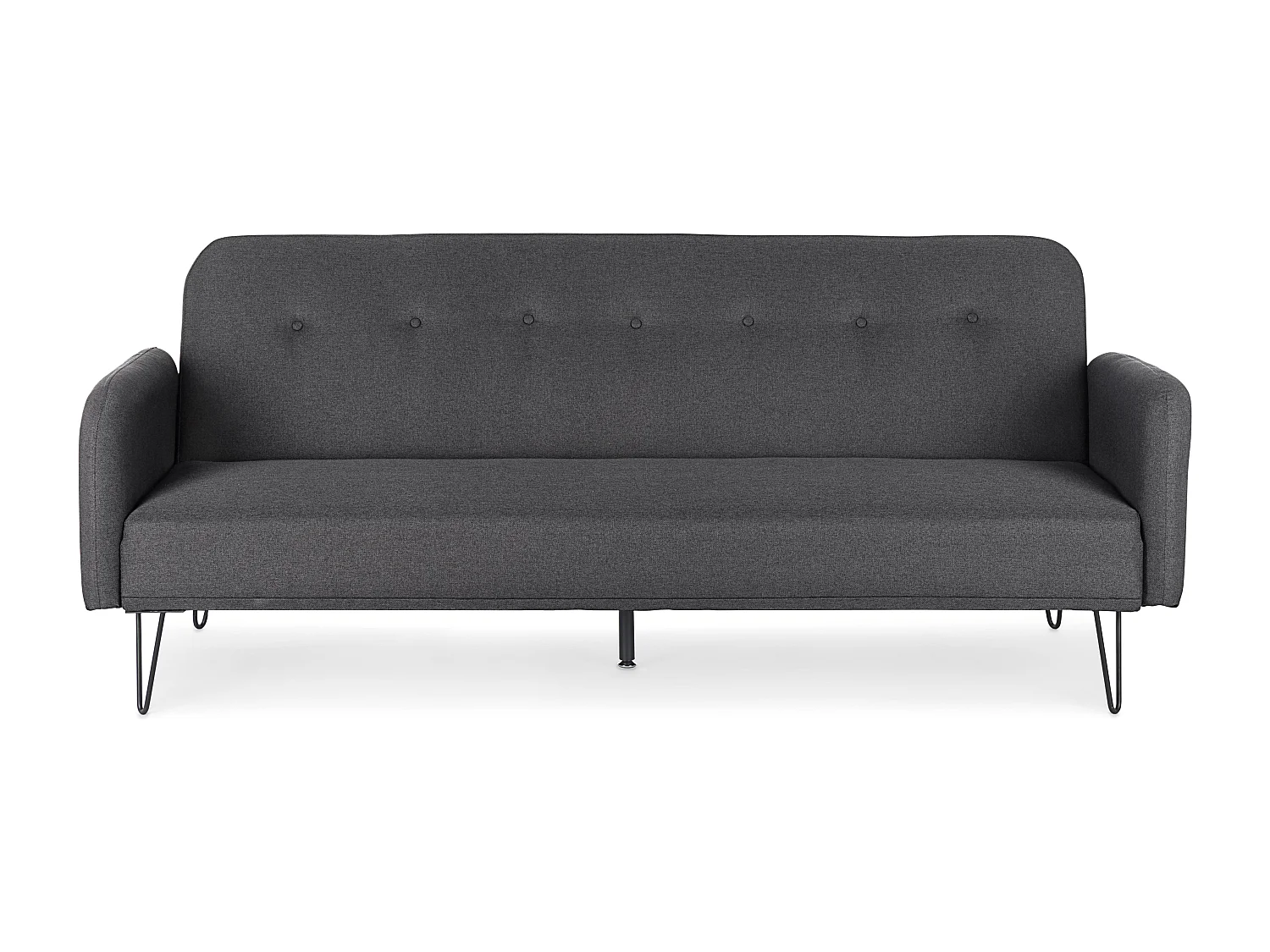 3-zits slaapbank zwart polyester stof Becky