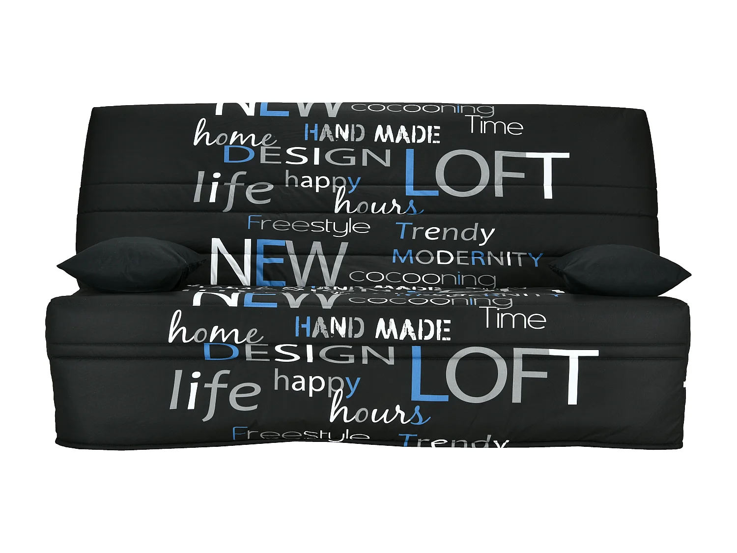 Clic Clac noir urban couchage 130x190 matelas 11cm Vania