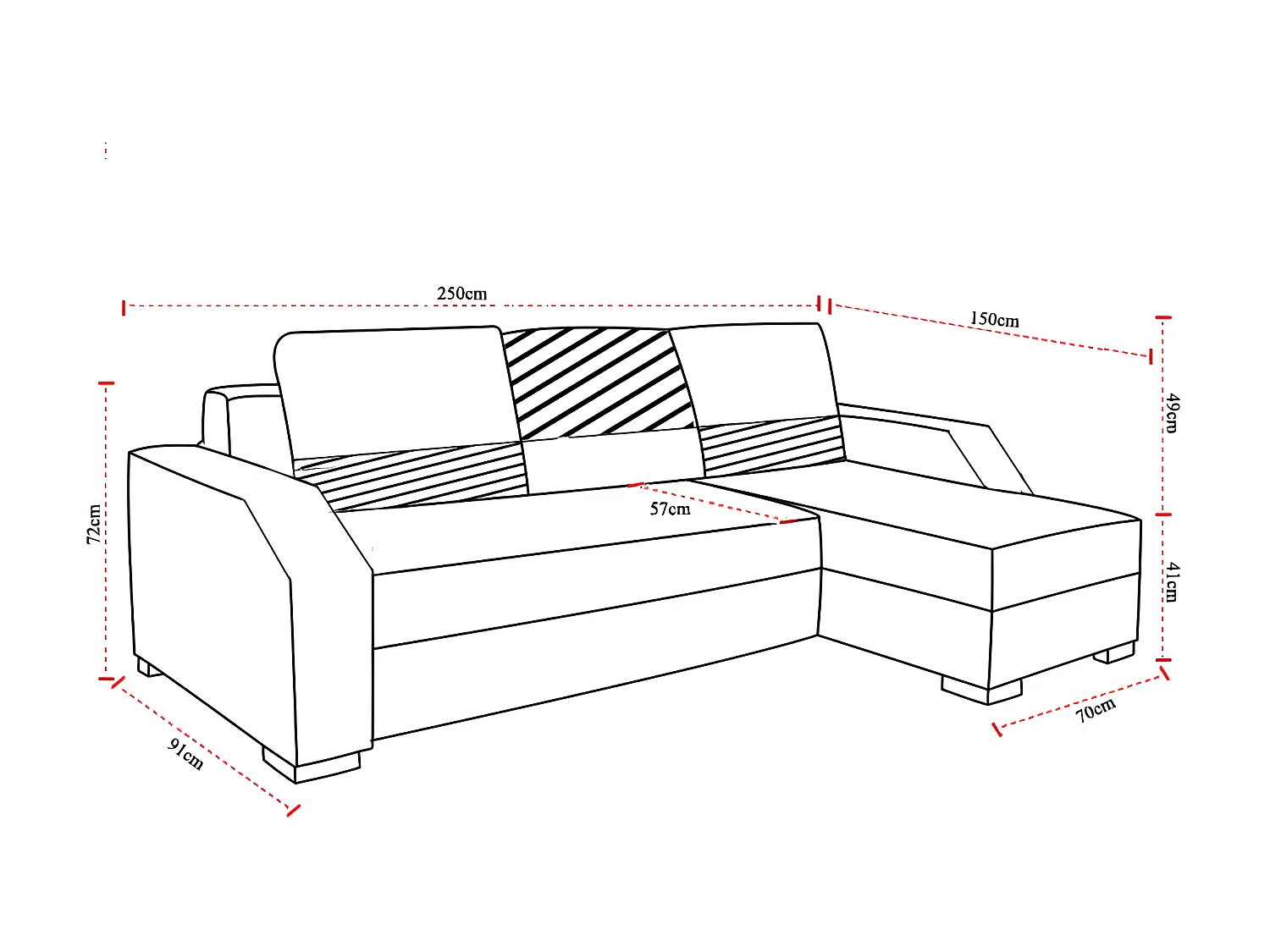 Canapé convertible angle réversible design tissu beige clair chiné et simili cuir beige Zarky 250cm