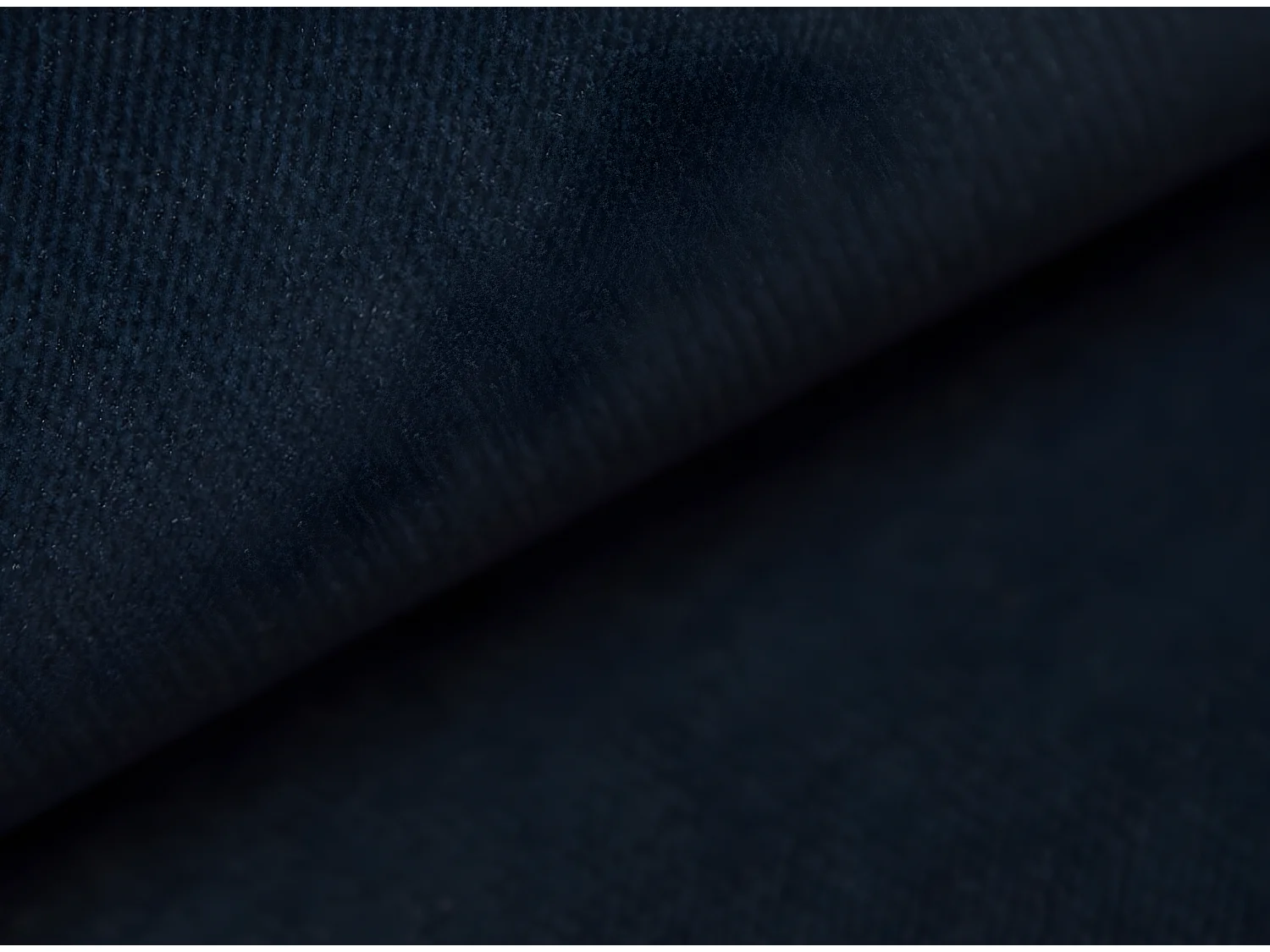 Canapé d'angle gauche convertible velours bleu marine et simili blanc Marka 275cm