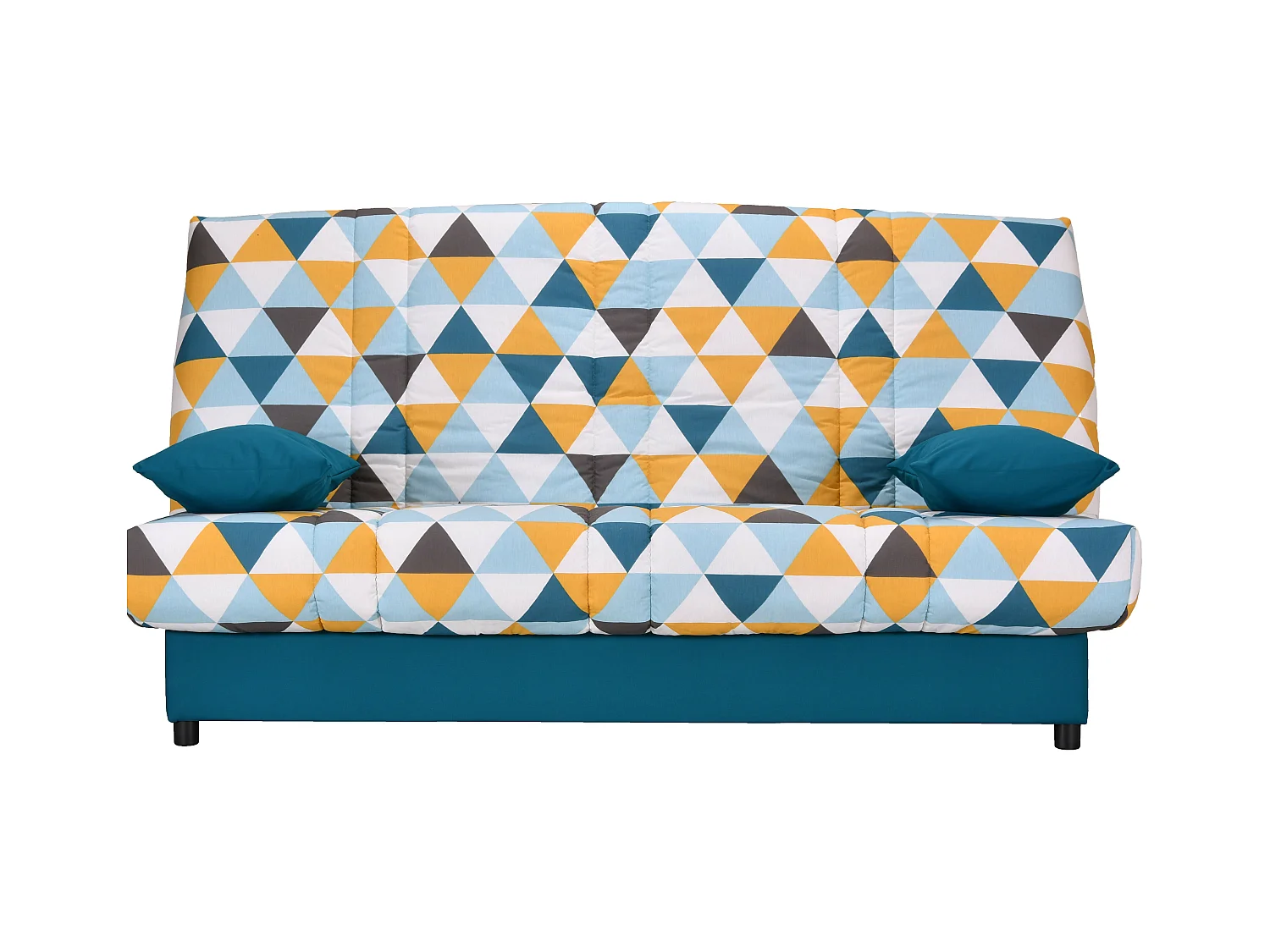 Clic Clac imprimé Arlequin bleu orange 130x190 matelas 11cm