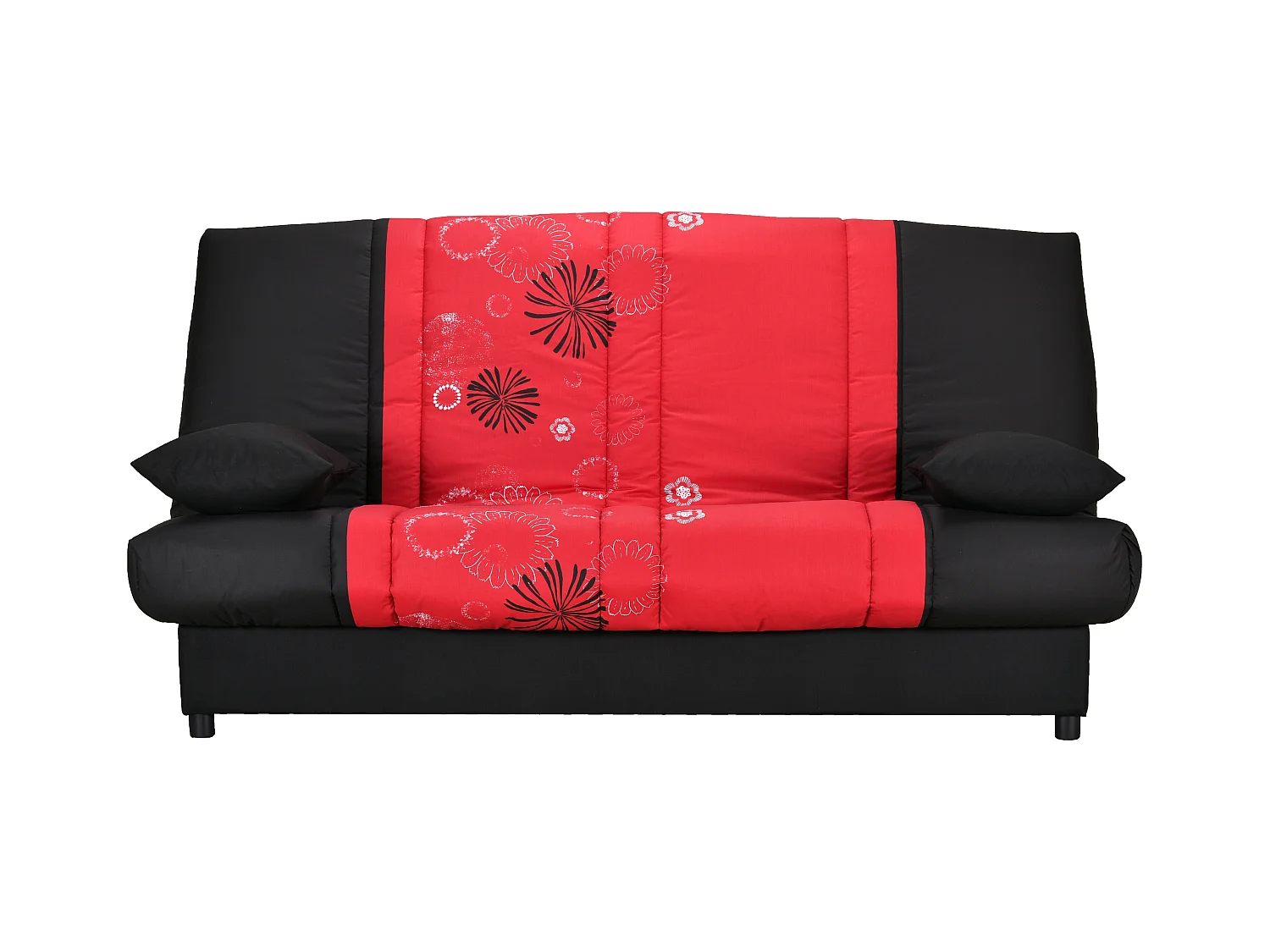 Clic Clac noir et rouge imprimé 130x190 matelas 11cm
