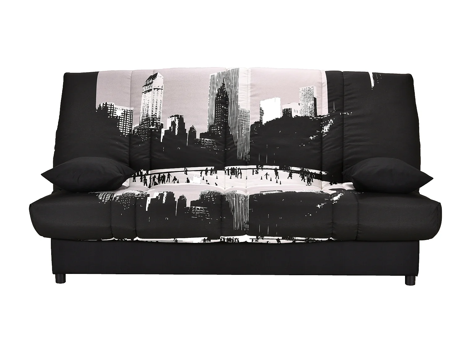 Clic Clac noir imprimé New York 130x190 matelas 11cm