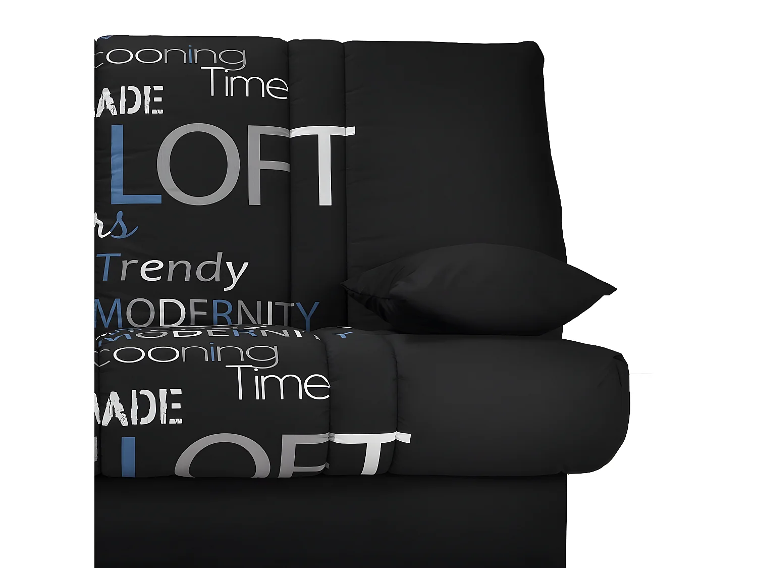 Clic Clac noir imprimé Urban 130x190 matelas 11cm