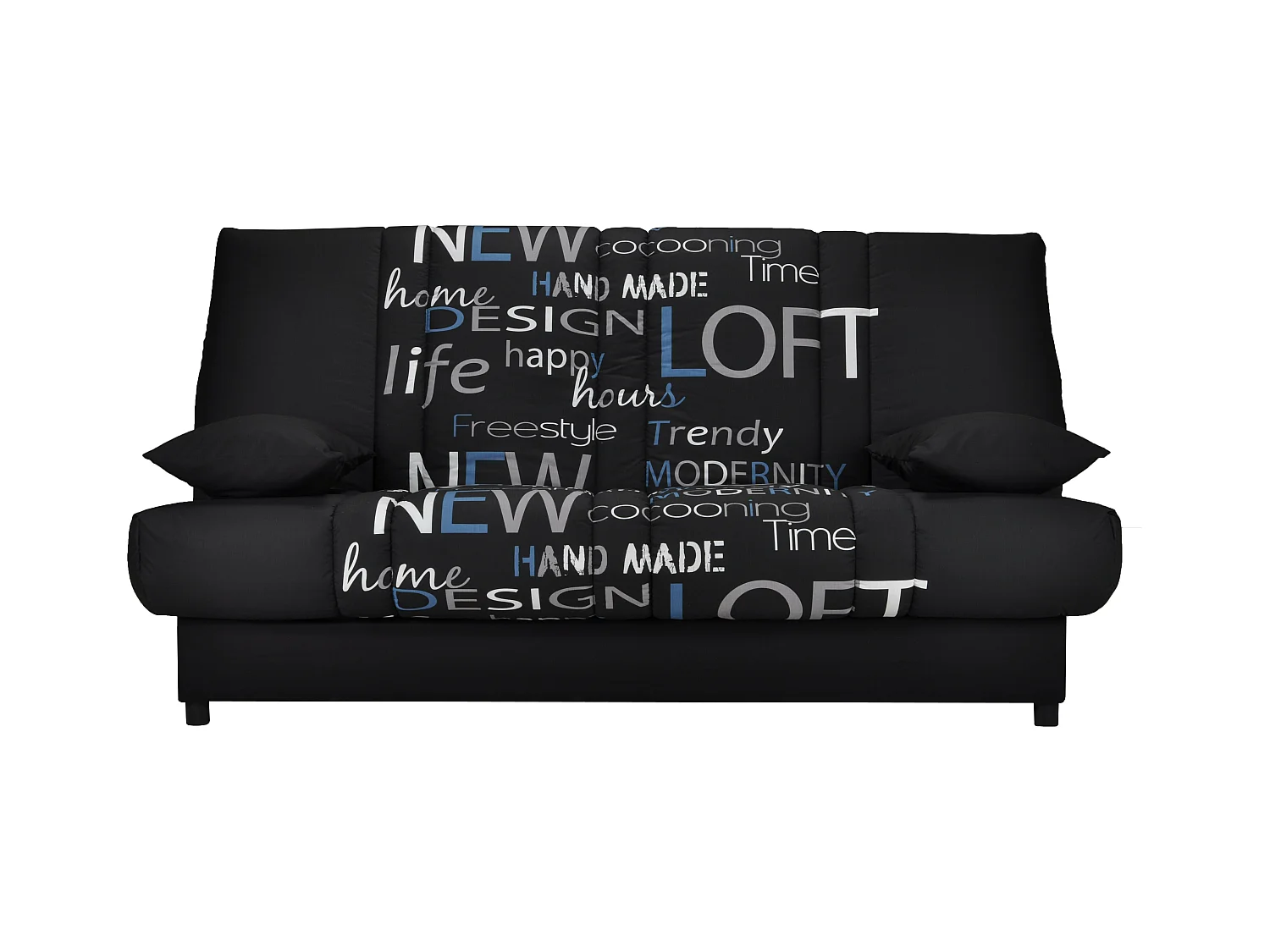 Clic Clac noir imprimé Urban 130x190 matelas 11cm