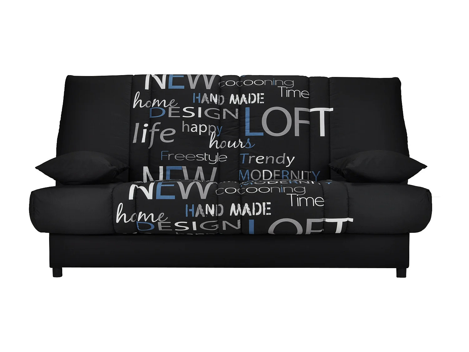 Clic Clac noir imprimé Urban 130x190 matelas 11cm