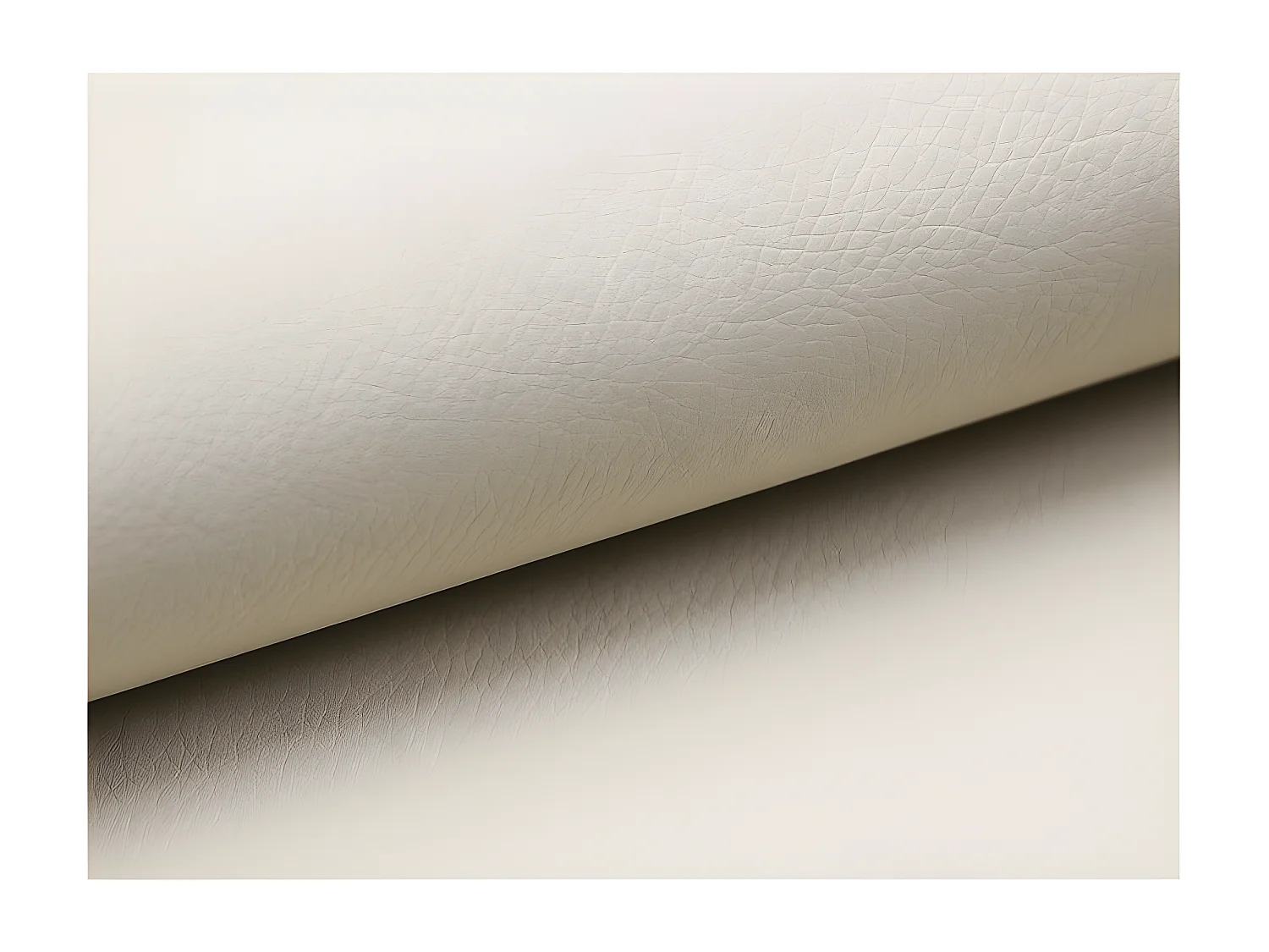 Canapé convertible angle droit simili cuir beige et tissu beige clair chiné Polky 272cm