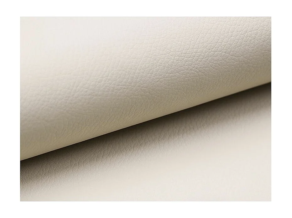 Canapé angle convertible et réversible simili beige et tissu beige clair chiné Luzo 245cm