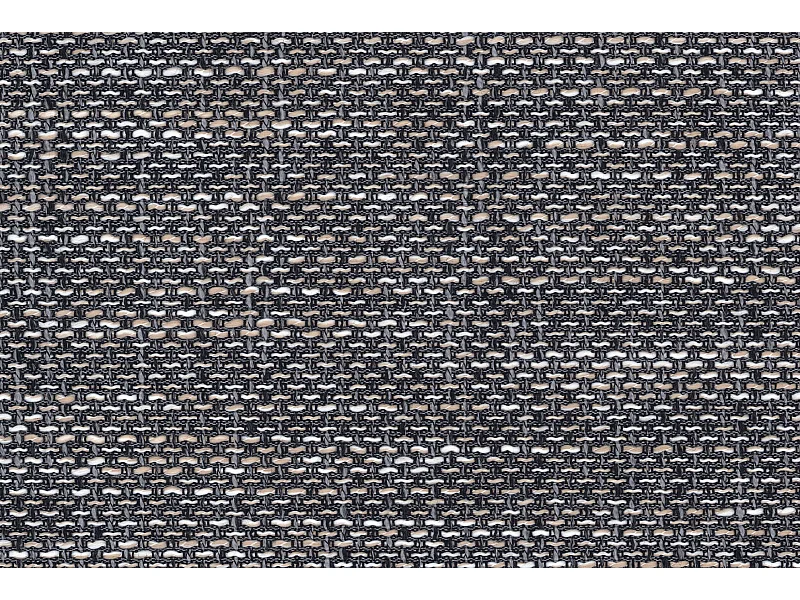 Canapé angle droit convertible tissu gris chiné et simili noir Kapitona 270cm